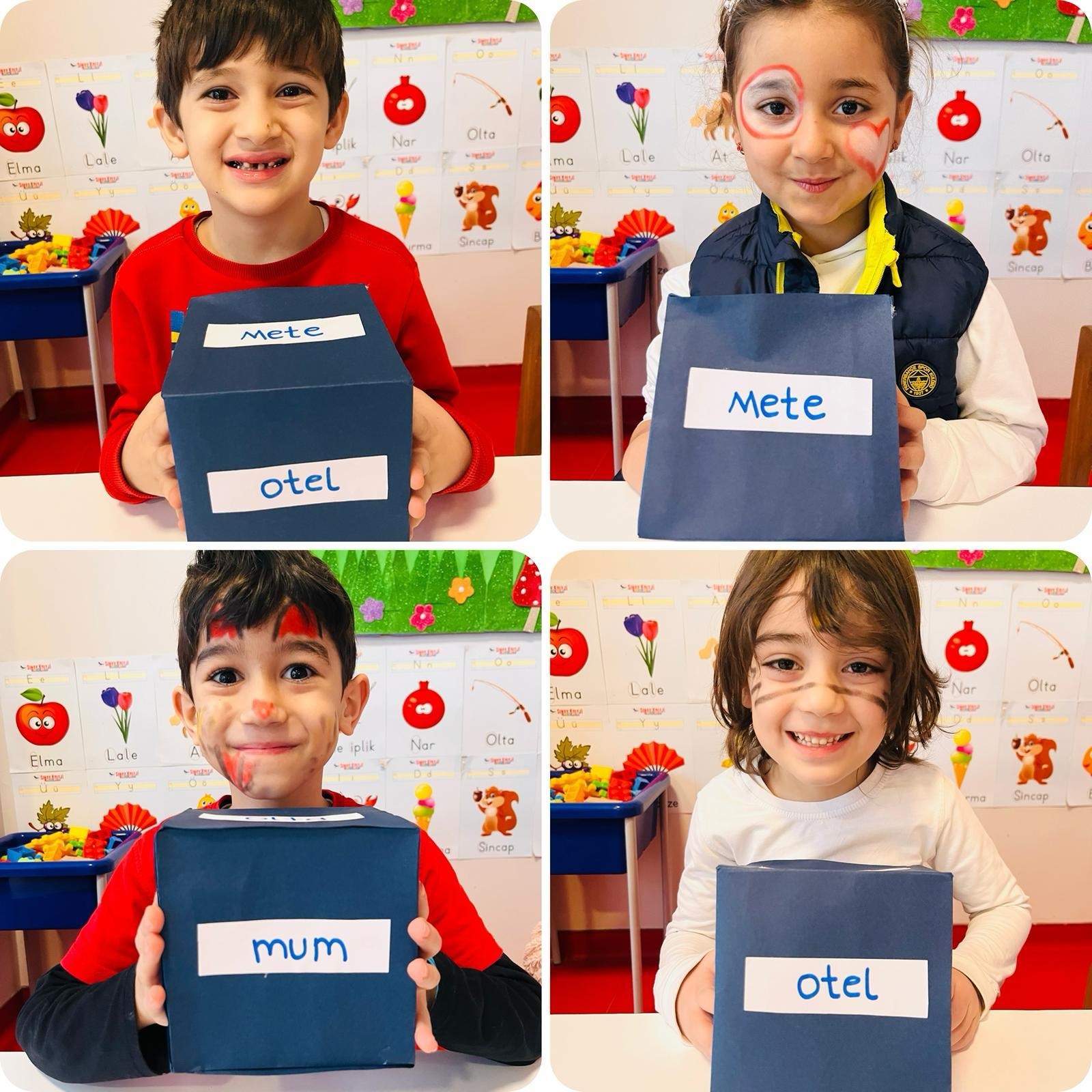 ANAOKULU ÖĞRENCİLERİMİZDEN 5 YAŞ GRUBU 'KÜPTE YAZAN KELİMEYİ OKU' ETKİNLİĞİNLİĞİ OYUNU OYNADILAR .