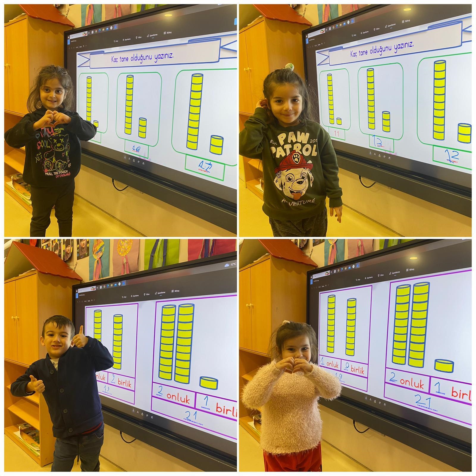 Anaokulumuzun 5 yaş grup öğrencileri Matematik dersin de '' ONLUK- BİRLİK ÇALIŞMASI'' yaptılar.